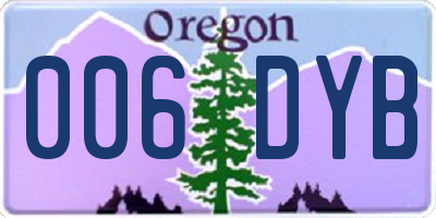 OR license plate 006DYB