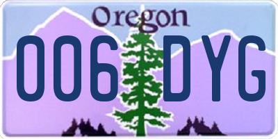 OR license plate 006DYG