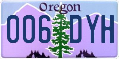 OR license plate 006DYH
