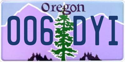 OR license plate 006DYI