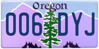 OR license plate 006DYJ