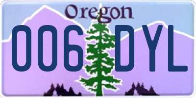 OR license plate 006DYL