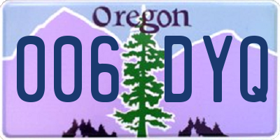 OR license plate 006DYQ