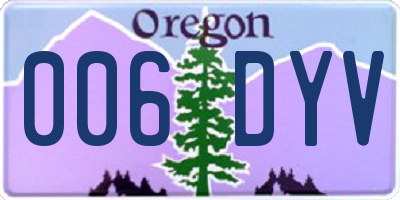OR license plate 006DYV