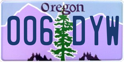 OR license plate 006DYW