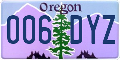 OR license plate 006DYZ