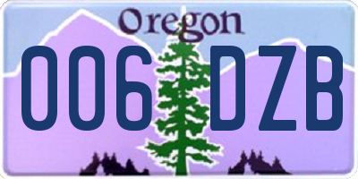 OR license plate 006DZB