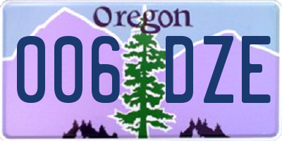OR license plate 006DZE