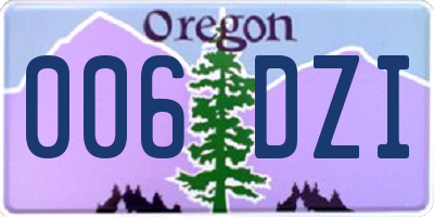 OR license plate 006DZI