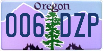 OR license plate 006DZP