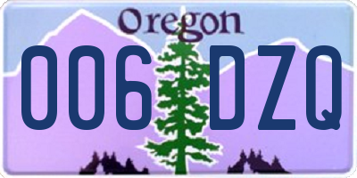OR license plate 006DZQ