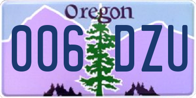 OR license plate 006DZU