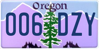 OR license plate 006DZY