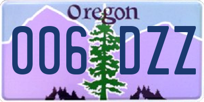 OR license plate 006DZZ