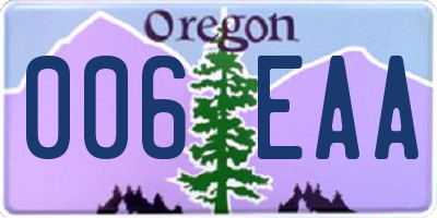 OR license plate 006EAA