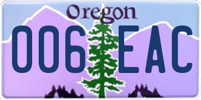 OR license plate 006EAC