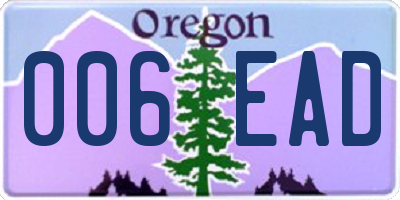 OR license plate 006EAD