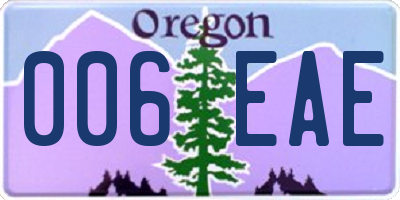 OR license plate 006EAE