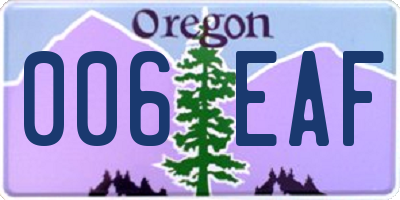 OR license plate 006EAF
