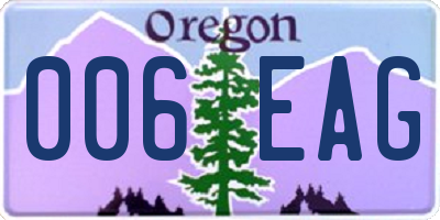 OR license plate 006EAG