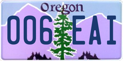OR license plate 006EAI
