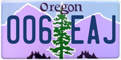 OR license plate 006EAJ