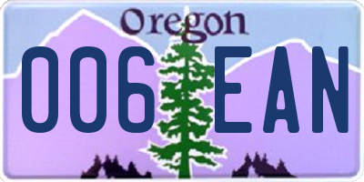 OR license plate 006EAN
