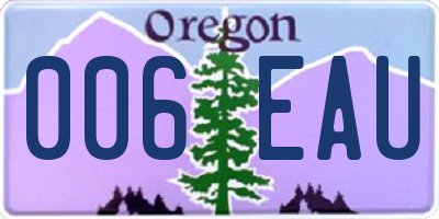 OR license plate 006EAU