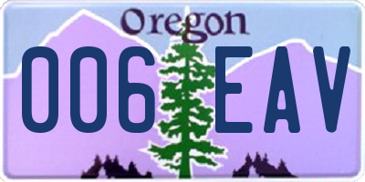 OR license plate 006EAV