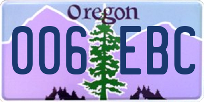OR license plate 006EBC