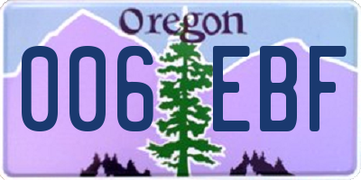 OR license plate 006EBF
