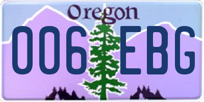 OR license plate 006EBG