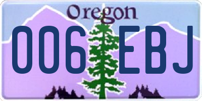 OR license plate 006EBJ