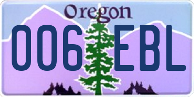 OR license plate 006EBL