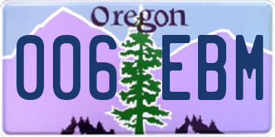 OR license plate 006EBM