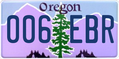 OR license plate 006EBR