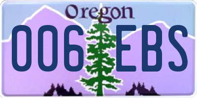 OR license plate 006EBS