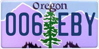 OR license plate 006EBY