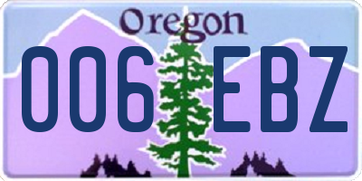 OR license plate 006EBZ