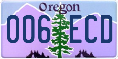 OR license plate 006ECD