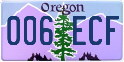 OR license plate 006ECF