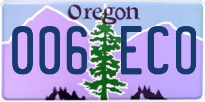OR license plate 006ECO