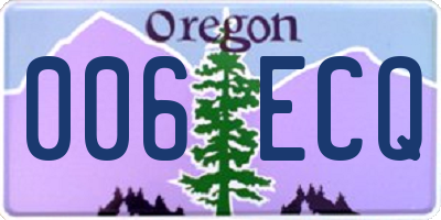 OR license plate 006ECQ