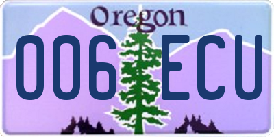 OR license plate 006ECU