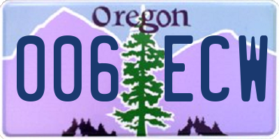 OR license plate 006ECW