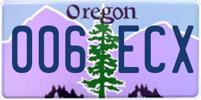 OR license plate 006ECX