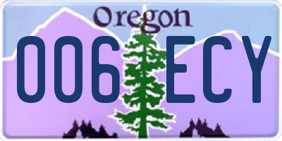OR license plate 006ECY