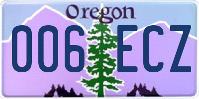 OR license plate 006ECZ