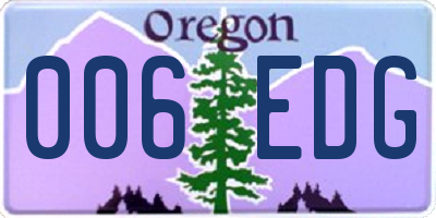 OR license plate 006EDG