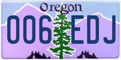 OR license plate 006EDJ
